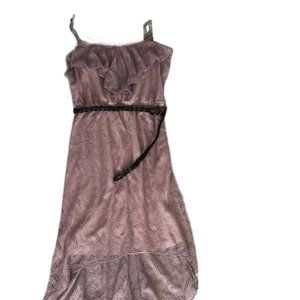 SOLD-Ya Los Angeles Mauve High-Low Lace Dress Size Small